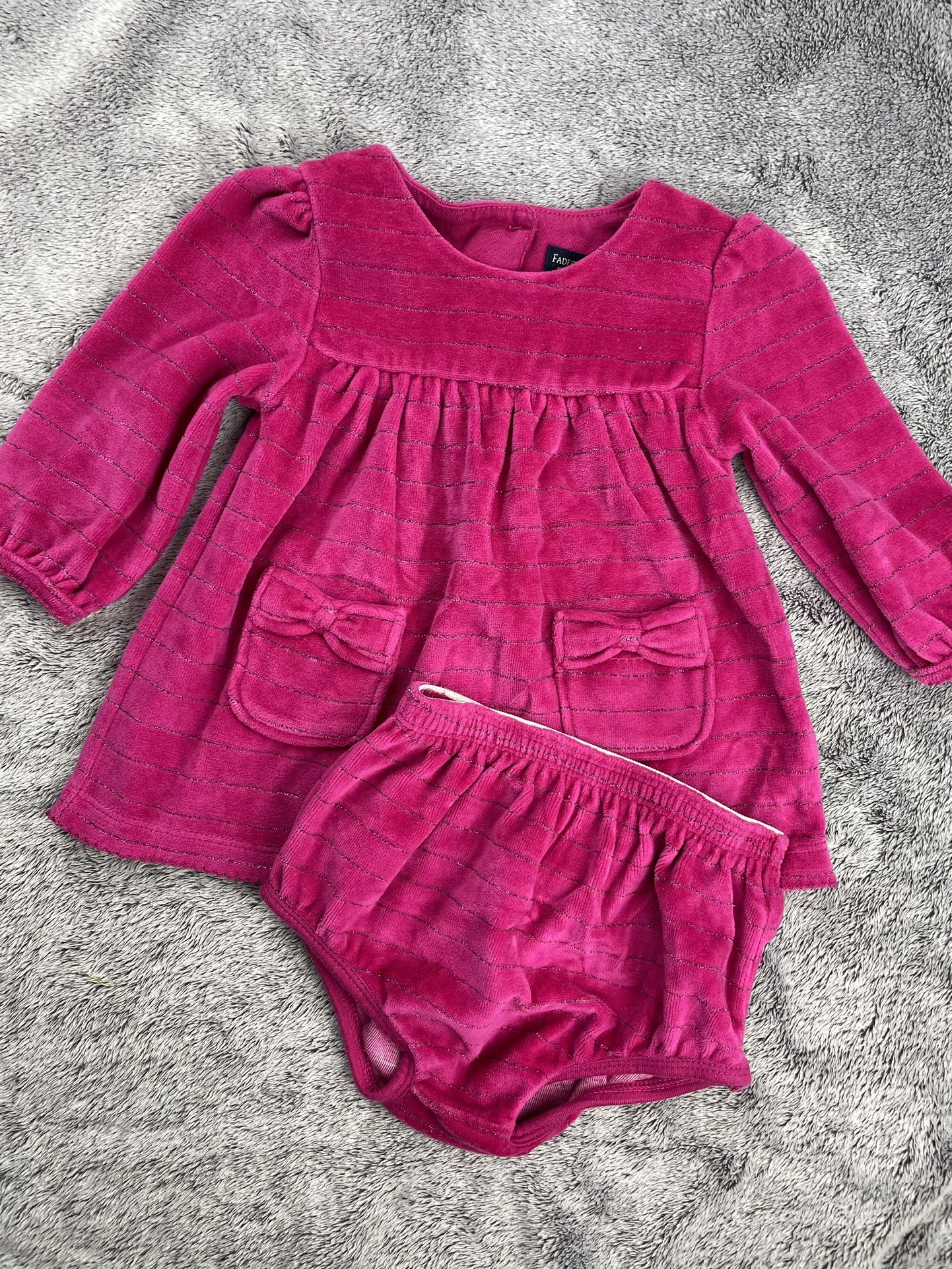 3-6 Month Pink Holiday Dress w/ Bottoms