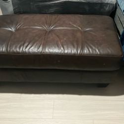 Large leather ottoman