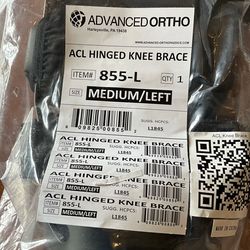 Advanced Ortho ACL Hinged Knee Brace 855-L MEDIUM Left - NEW.