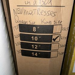 New Full Queen King Size Mattress In A Box Full Size $150-220 / Queen $175-300/ King $225-400
