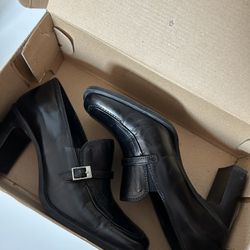 Women’s Vintage Leather Heels Loafer 