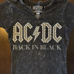 AC/DC Back In Black Studded T-Shirt XS Black Reproduction Rock & Pop Music