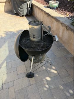 22” weber charcoal grill with charcoal chimney