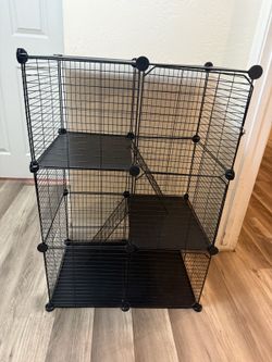 Black Modular Wire Pet Cage Enclosure