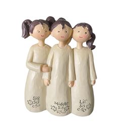 Three Sisters Ceramic Painted Figurine NEW!! NIB