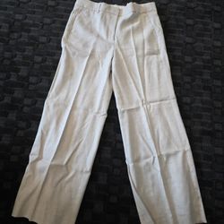 J. Crew Carolina Wide Leg Linen Pants Size 12P Beige