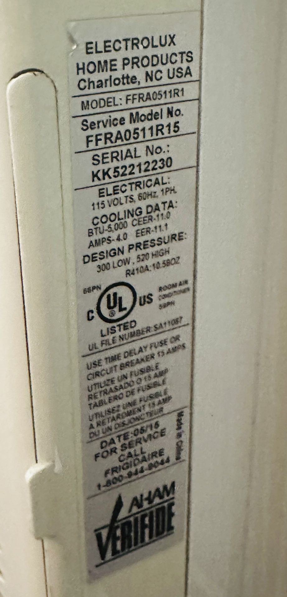 Frigidare Air Conditioner (5,000 BTU) Also have Samsung AIr Conditioner (10,500 BTU!!)
