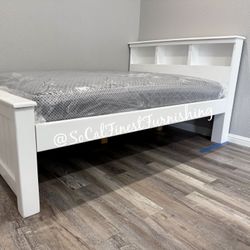 White Full Bed With Mattress