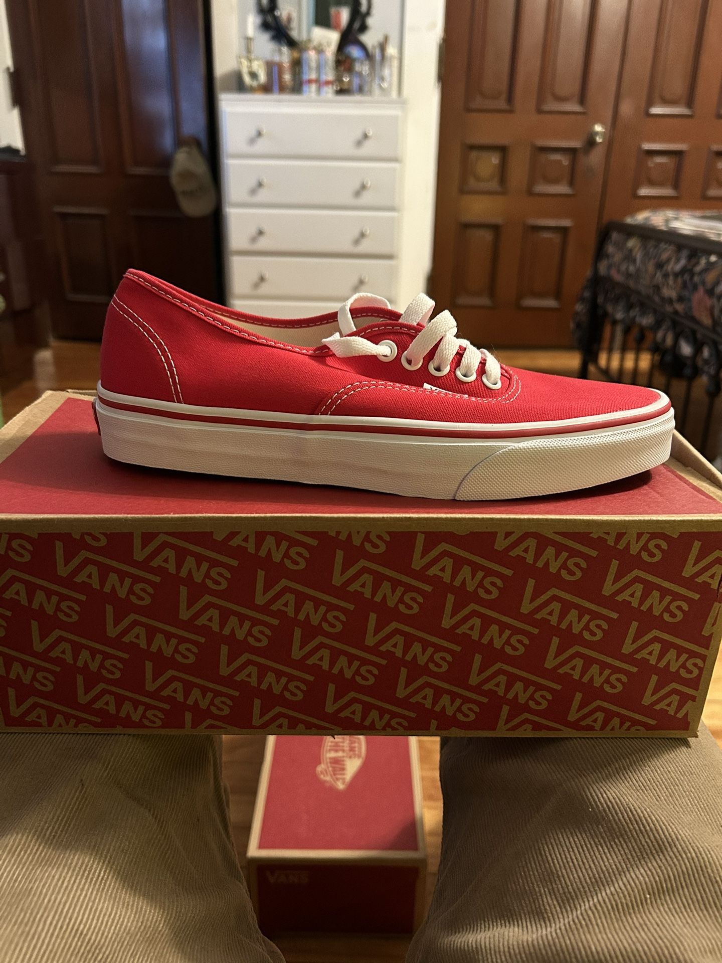 RED VANS SIZE 8.5 Never Worn