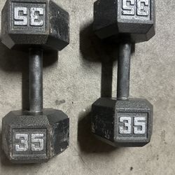 Dumbbells Cast Iron 35 Lbs