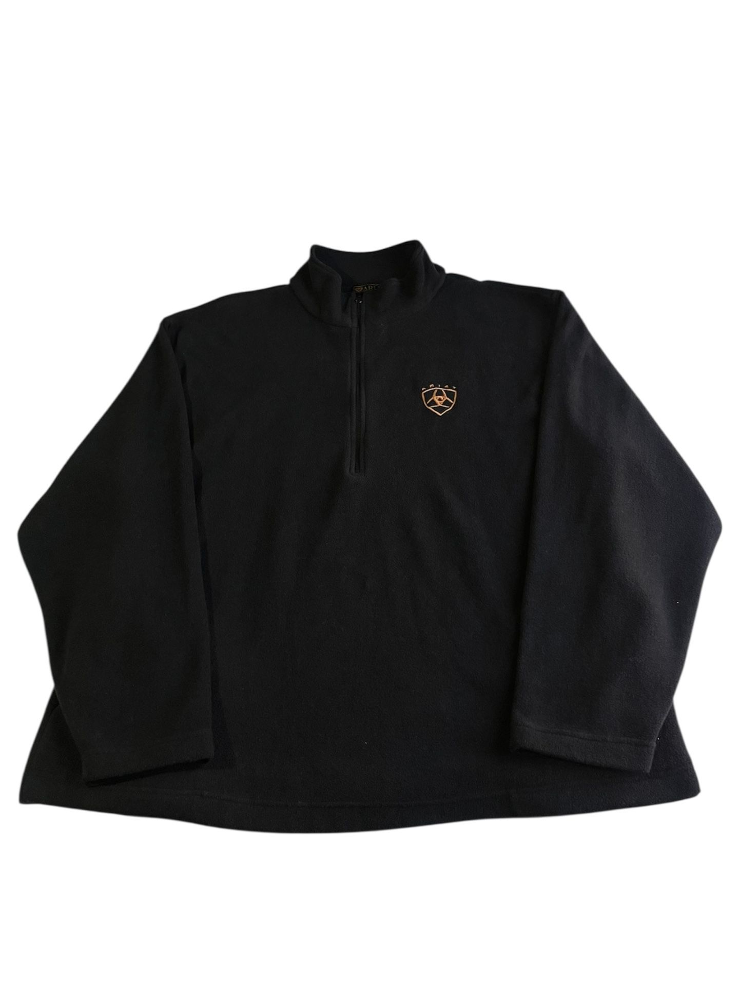 Ariat Fleece Sweatshirt Men’s Size 2XL Black 1/4 Zip Western Pullover Cowboy