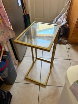 Gold glass side table