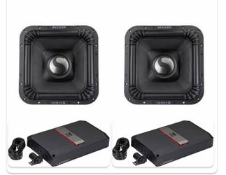 BRAND NEW POWERFUL 2 KICKER SOLO X 15” SUBWOOFERS AND 2 KICKER LX3000.1 amp