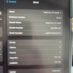1tb iPad Pro 2018 Like New Cellular Wifi