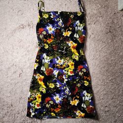 Urban Outfitters Floral/Butterfly Velvet Mini Dress Size XS