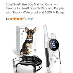 Extra Small Size Dog Training Collar with Remote for Small Dogs 5-15lbs and Puppies with Shock - Waterproof and 1000 Ft Range