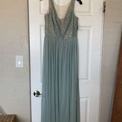 Sage bridesmaid Dress David’s Bridal 