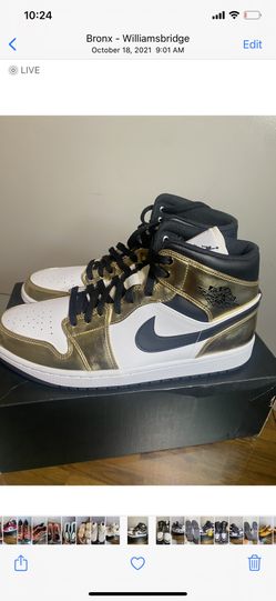 Air Jordan 1 Mid Gold And White