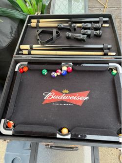 Budweiser Mini Pool Table Set with Case