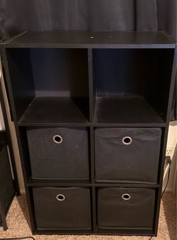 6 shelf cubby with fabric boxes
