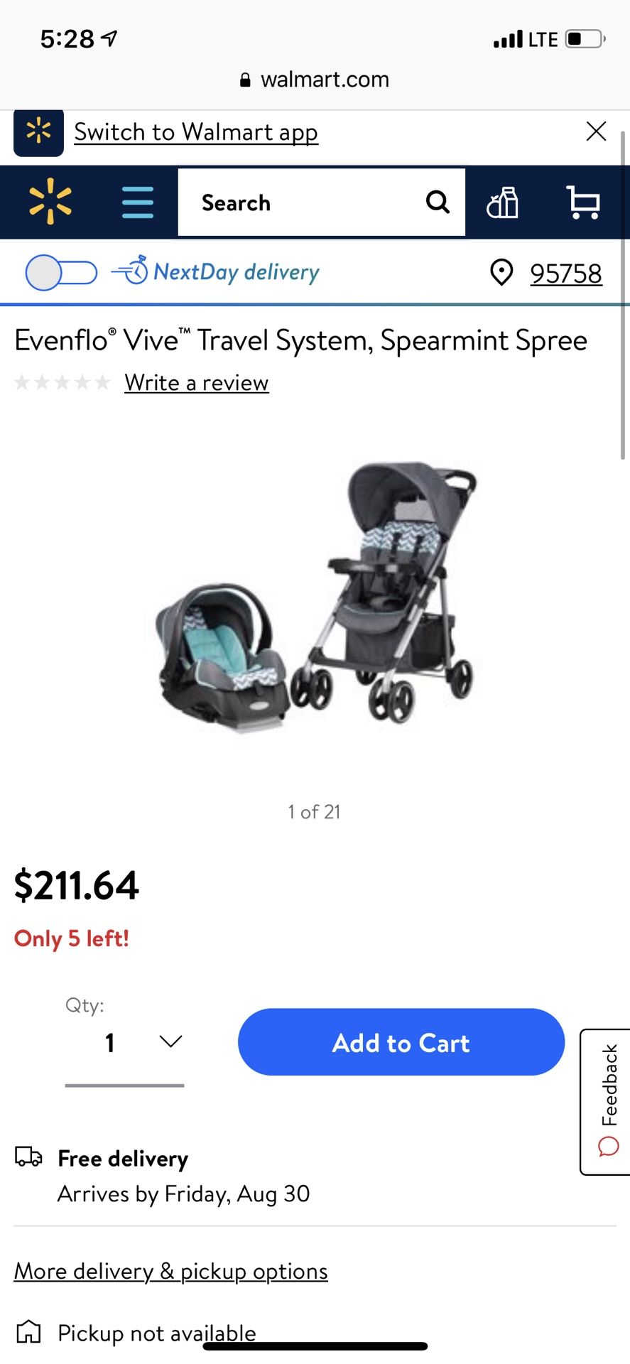 Evenflo baby stroller