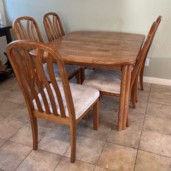 Solid Wood Dining Set - 5 Chairs