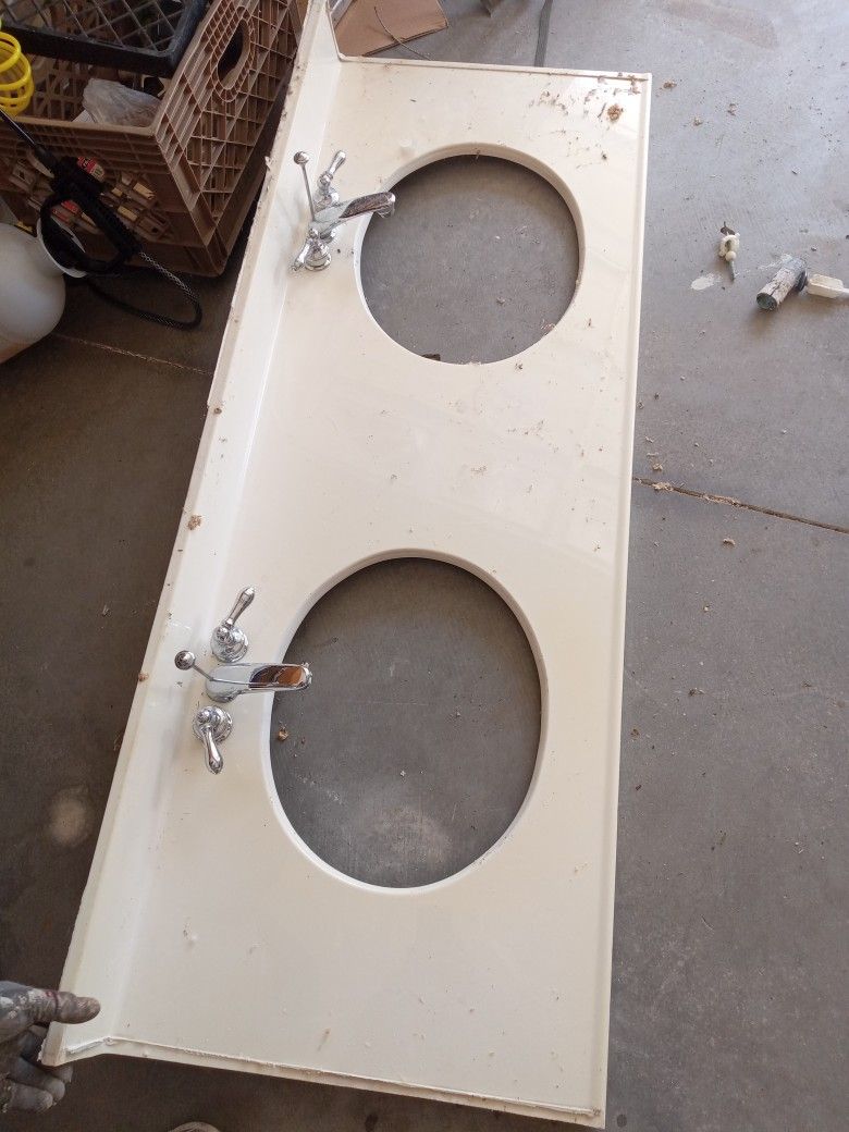 FREE Bathroom Double Sink Countertop With Faucets