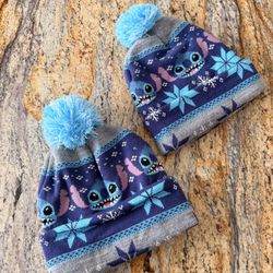 2 Disney Stitch Kids Winter Hats