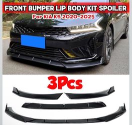 Front Bumper Lip Fit for Kia K5 GT-Line 2020-2025,3 PCS Front Bumper Lip Body Kit Spoiler Compatible with 2020-2026 Kia K5 GT Line Front Splitter, Glo