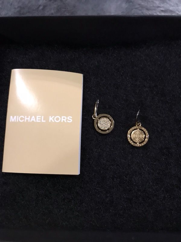 Michael Kors drop gold tone earrings