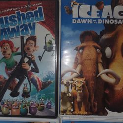 6 Kids DVDs


-IceAge Dawn of the Dinosaurs -Open Season 3

-Rio

-Flushed Away

