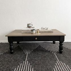 Wood coffee table, Solid wood collectible piece