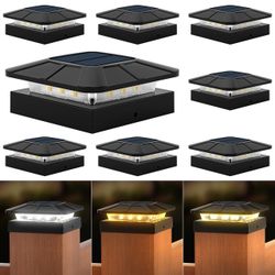 Flaow 4x4 Solar Fence Post Cap Lights (8 Pack)