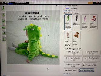 Green dinosaur toddler onesie 4-5T