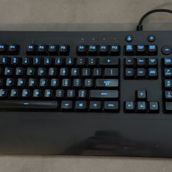 a Logitech G213 Prodigy RGB Gaming Keyboard. 