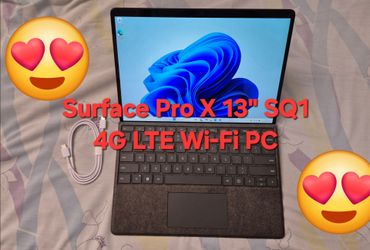 Microsoft Surface Pro X 13" 4G LTE PC Laptop Tablet Windows SQ1 8GB RAM 128GB SSD Wi-Fi Touchscreen