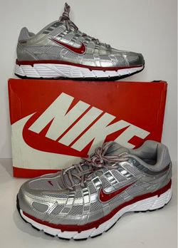 Nike P-6000 Silver Red Sneakers Men's 11 Women's 12.5