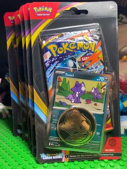 Pokémon TCG Mega Evolution Chaos Rising Booster Pack Toxel Promo Holo Coin x6
