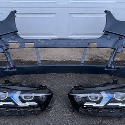 BMW X5 M SPORT G05 LCI FRONT BUMPER AND HEADLIGHT OEM ORIGINAL