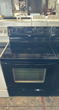 Whirlpool Electric Stove Black - Glass Top, Self Clean