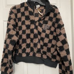 Pink Fleece Small Zip Up Sweater