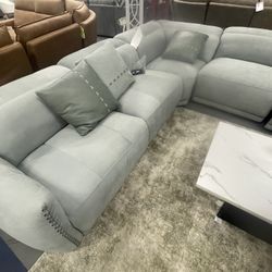 Light Gray Leather sofa New 