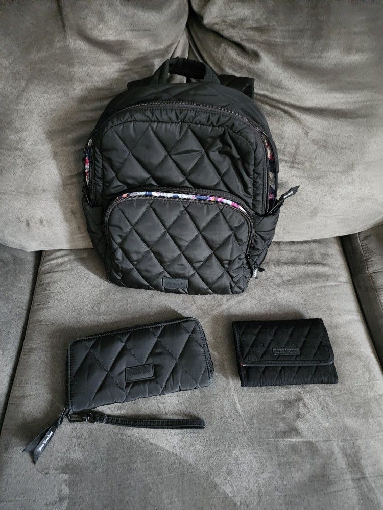 Vera Bradley Small Backpack And Wallets.
