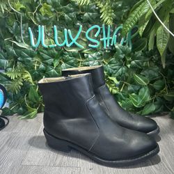 Durango Mens Black Short Leather Side Zip Rubber Sole Western Boots TR820 12 EE