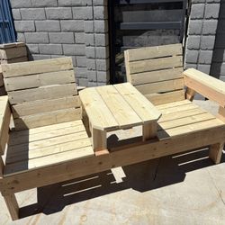 2 Seater Bench With Center Table