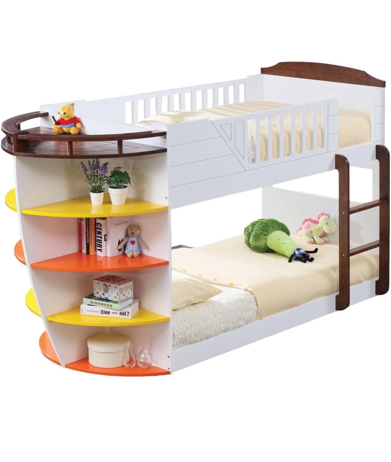 Ship Bed With Colorful Shelves