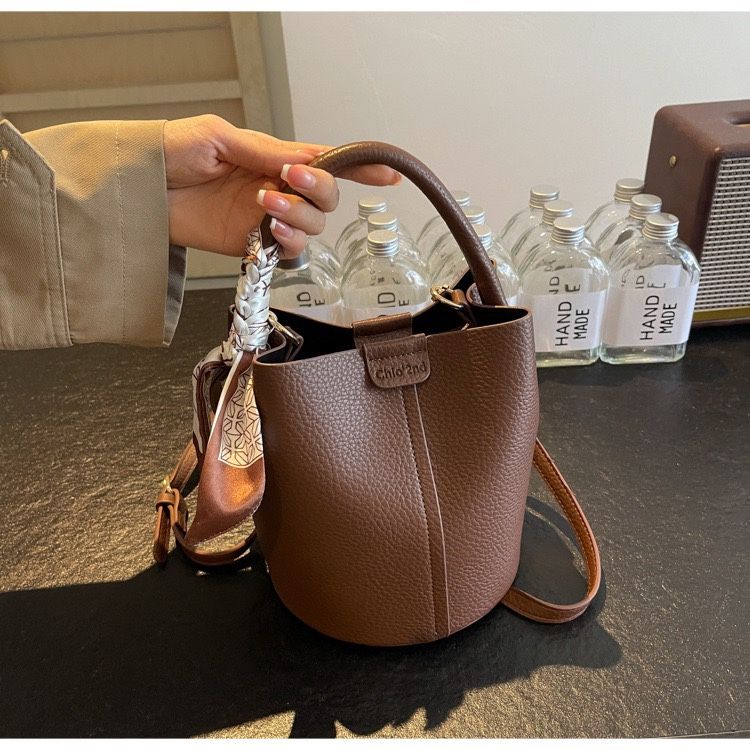 Brown faux leather purse