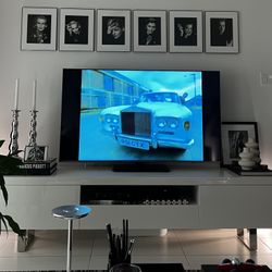 Entertainment Center White Formica Silver Legs 