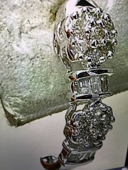 Modern 10k white gold and 1/3rd carat diamond ladies small cluster hoop earrings