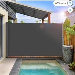 157.5" x 71" Side Awning, Patio Retractable Side Screen Awning, Patio Privacy Screen  W-23